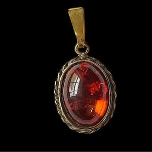 Vintage Baltic Amber Small Pendant Inclusions